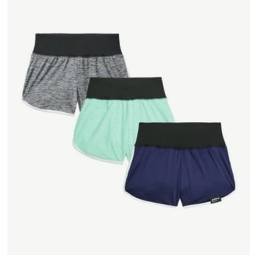 Justice sport Set of Three Athletic Shorts in Gray, Mint, and Navy